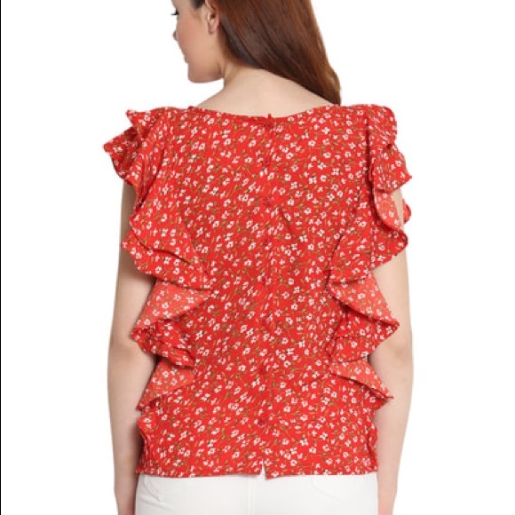 NWT Red Floral Top - Picture 2 of 2